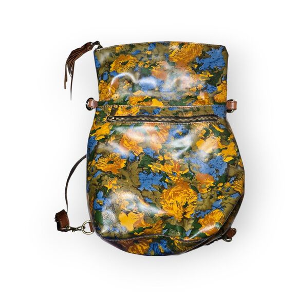 Patricia Nash Luzille Convertible Backpack Crossbody Tote Leather & Suede Floral - Picture 3 of 15